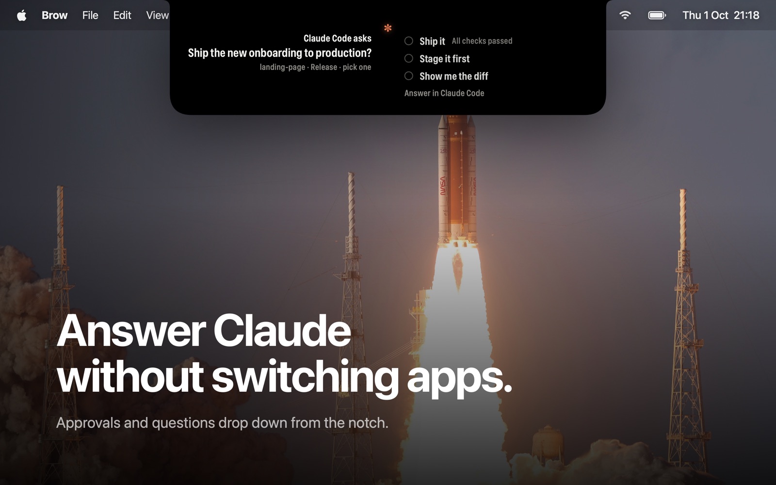 An agent question in the notch